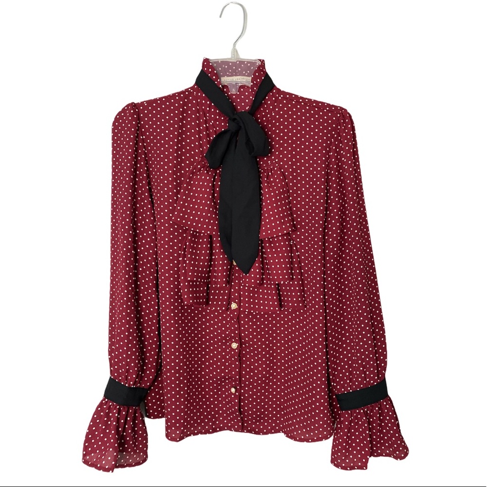 COPY - Adorable Ruffled Polka Dot Blouse Size M